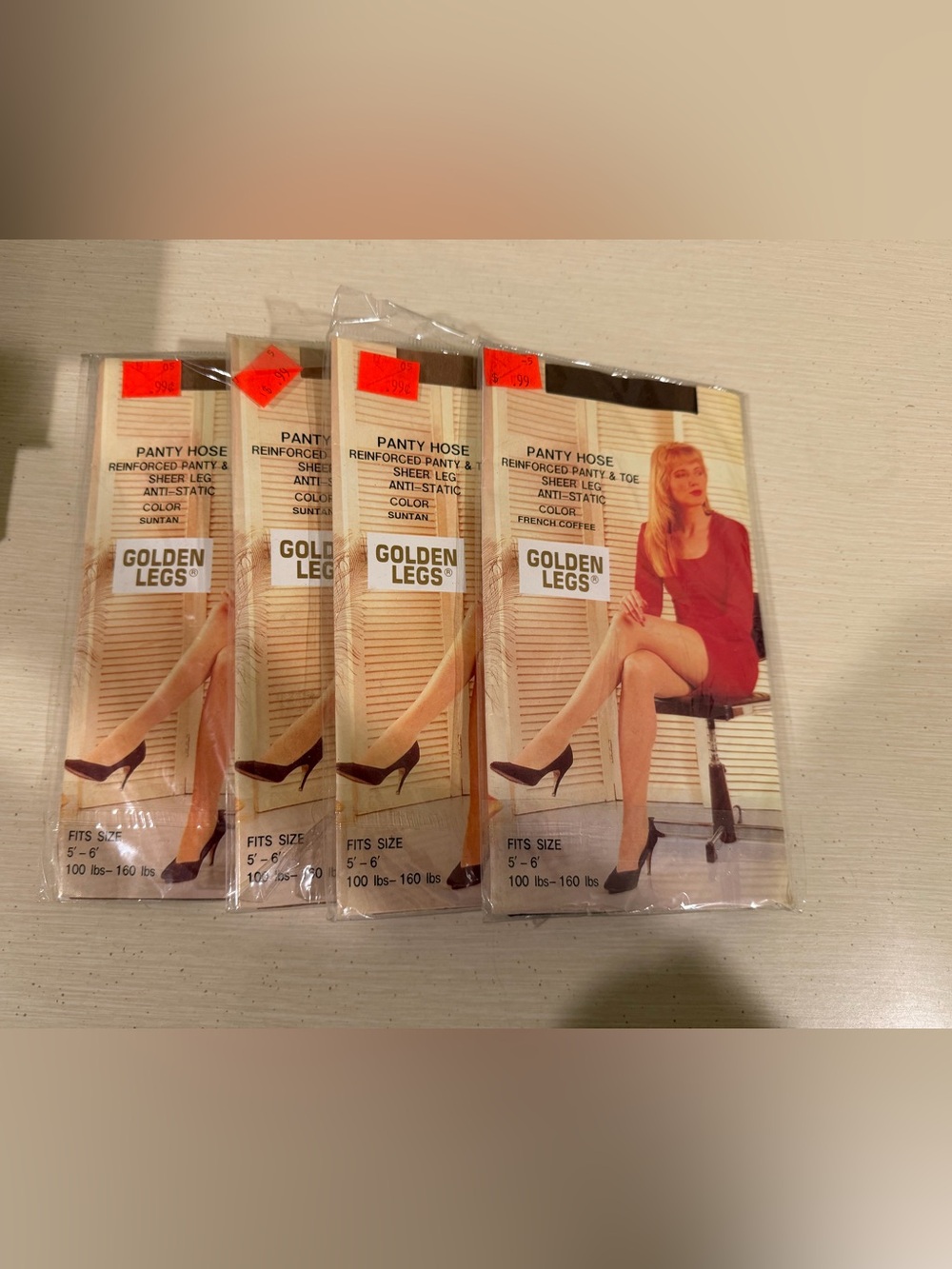 Vintage Golden Legs Pantyhose Lot – Regular Size – New in Package